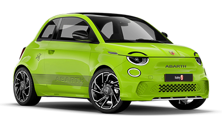 3D render of a Abarth 500e with a transparent background